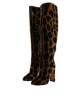 Load image into Gallery viewer, Dolce & Gabbana Braune Giraffe Samt Leder Stiefel Schuhe
