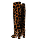 Load image into Gallery viewer, Dolce & Gabbana Braune Giraffe Samt Leder Stiefel Schuhe
