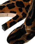 Load image into Gallery viewer, Dolce & Gabbana Braune Giraffe Samt Leder Stiefel Schuhe
