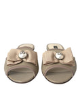 Load image into Gallery viewer, Dolce & Gabbana Beige Logo Perle Flats Sandalen Rutschen Schuhe
