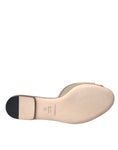 Load image into Gallery viewer, Dolce & Gabbana Beige Logo Perle Flats Sandalen Rutschen Schuhe
