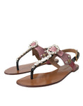 Load image into Gallery viewer, Dolce & Gabbana Multicolor Kristall Sandalen Flip Flops Schuhe
