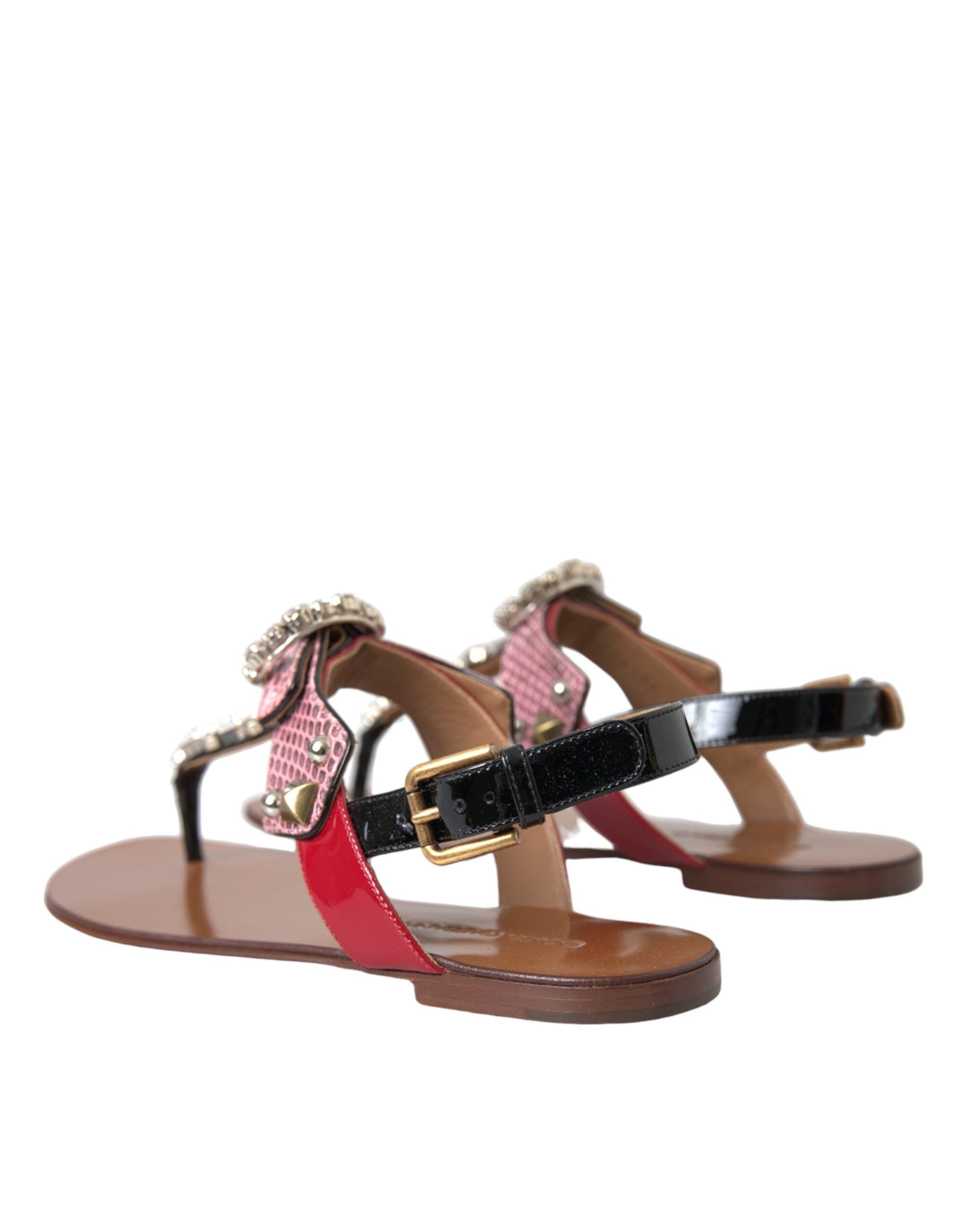 Dolce & Gabbana Multicolor Kristall Sandalen Flip Flops Schuhe