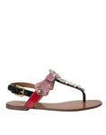 Load image into Gallery viewer, Dolce & Gabbana Multicolor Kristall Sandalen Flip Flops Schuhe
