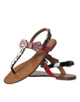 Load image into Gallery viewer, Dolce & Gabbana Multicolor Kristall Sandalen Flip Flops Schuhe
