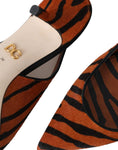 Load image into Gallery viewer, Dolce & Gabbana Schwarz Orange Zebra Leder Slingbacks Schuhe
