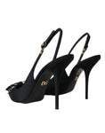 Load image into Gallery viewer, Dolce & Gabbana Schwarze, kristallverzierte Slingback-Schuhe
