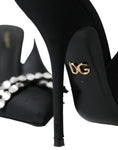 Load image into Gallery viewer, Dolce & Gabbana Schwarze, kristallverzierte Slingback-Schuhe
