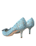 Load image into Gallery viewer, Dolce & Gabbana Blaue Taormina Spitze Kristall Absatz Pumps Schuhe
