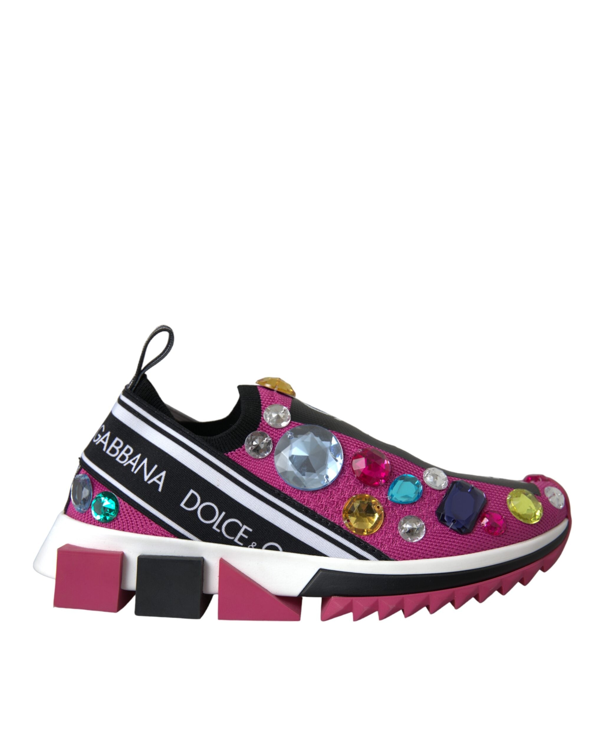 Dolce & Gabbana Rosa Sorrento Kristalle Turnschuhe Schuhe