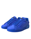 Bild in Galerie-Betrachter laden, Dolce & Gabbana Blau Leder Stoff Low Top Turnschuhe Schuhe
