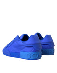 Bild in Galerie-Betrachter laden, Dolce & Gabbana Blau Leder Stoff Low Top Turnschuhe Schuhe
