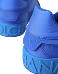 Bild in Galerie-Betrachter laden, Dolce & Gabbana Blau Leder Stoff Low Top Turnschuhe Schuhe
