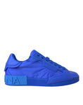 Bild in Galerie-Betrachter laden, Dolce & Gabbana Blau Leder Stoff Low Top Turnschuhe Schuhe
