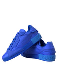 Bild in Galerie-Betrachter laden, Dolce & Gabbana Blau Leder Stoff Low Top Turnschuhe Schuhe
