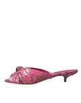 Load image into Gallery viewer, Dolce & Gabbana Rosa Exotische Leder Kitten Heels Rutschen Schuhe
