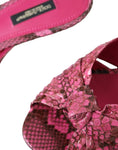 Load image into Gallery viewer, Dolce & Gabbana Rosa Exotische Leder Kitten Heels Rutschen Schuhe
