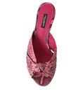 Load image into Gallery viewer, Dolce & Gabbana Rosa Exotische Leder Kitten Heels Rutschen Schuhe
