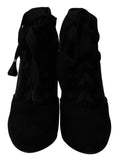 Load image into Gallery viewer, Dolce & Gabbana Schwarze Wildleder Stretch Stiefeletten Booties Schuhe
