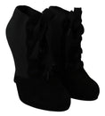 Load image into Gallery viewer, Dolce & Gabbana Schwarze Wildleder Stretch Stiefeletten Booties Schuhe
