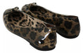 Load image into Gallery viewer, Dolce & Gabbana Braun Leopard Ballerina Flats Lederschuhe
