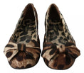 Bild in Galerie-Betrachter laden, Dolce & Gabbana Braun Leopard Seide Ballerina Flats Schuhe
