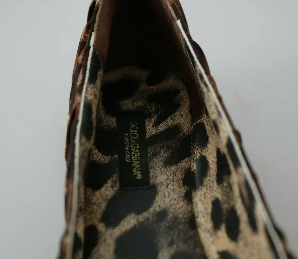 Dolce & Gabbana Braun Leopard Seide Ballerina Flats Schuhe