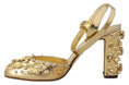 Load image into Gallery viewer, Dolce & Gabbana Gold Nieten Vally Slingback Sandalen Schuhe
