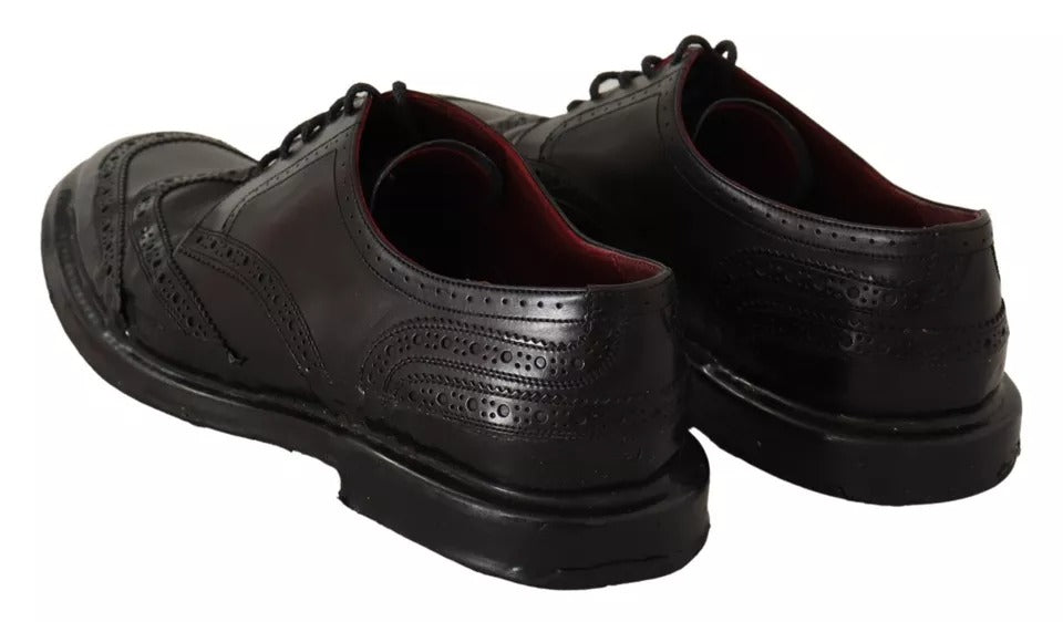 Dolce & Gabbana Schwarze Leder Brogue Oxford Dress Schuhe