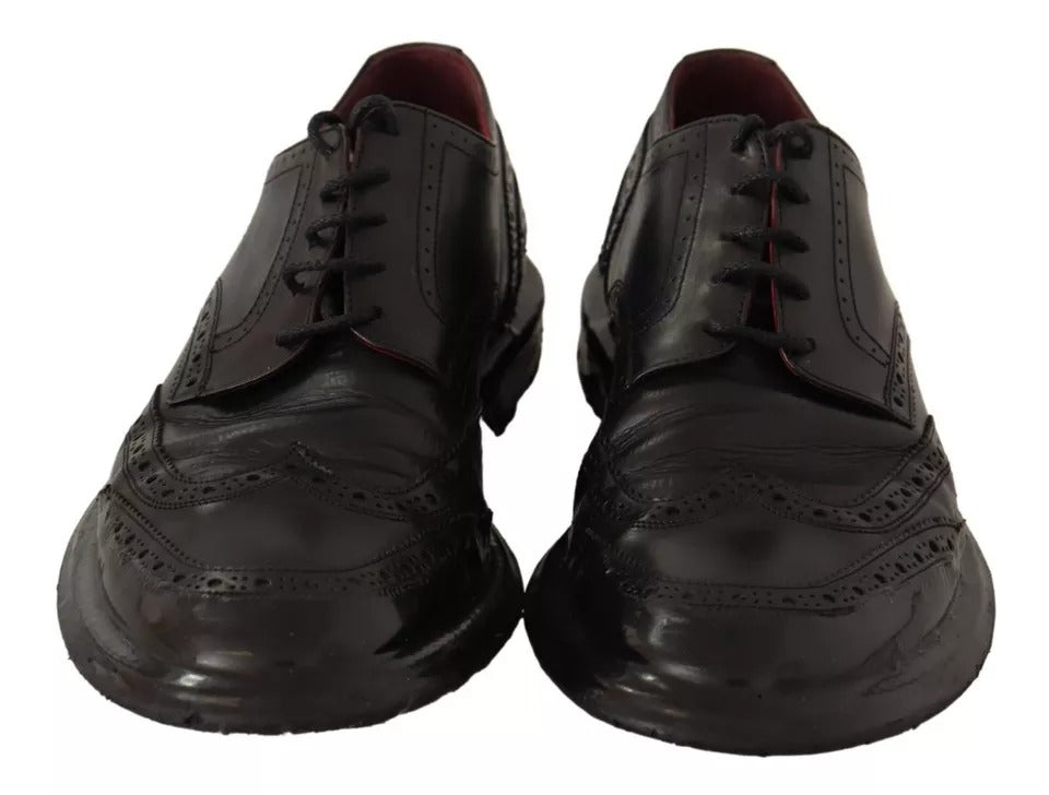 Dolce & Gabbana Schwarze Leder Brogue Oxford Dress Schuhe