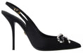 Load image into Gallery viewer, Dolce & Gabbana Schwarze kristallverzierte Schuhe mit Slingback-Absatz
