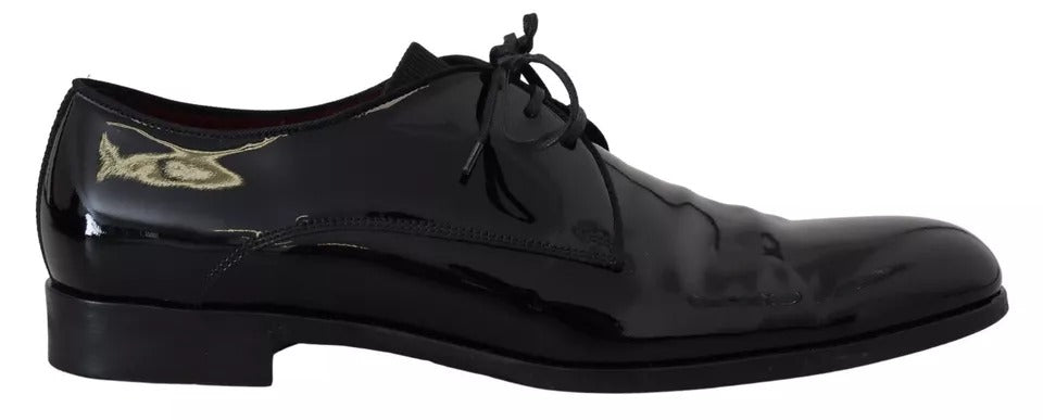 Dolce & Gabbana Schwarze Derby-Schuhe aus Lackleder