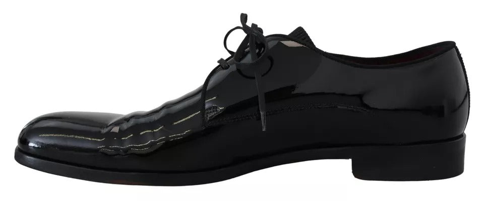 Dolce & Gabbana Schwarze Derby-Schuhe aus Lackleder