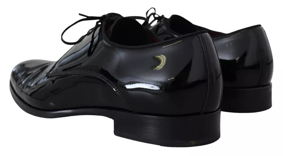 Dolce & Gabbana Schwarze Derby-Schuhe aus Lackleder