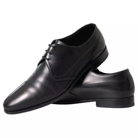 Dolce & Gabbana Schwarz Leder Derby Formal Kleid Männer Schuhe