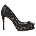 Load image into Gallery viewer, Dolce & Gabbana Schwarz Taormina Spitze Kristall Absatz Pumps Schuhe
