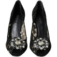 Load image into Gallery viewer, Dolce & Gabbana Schwarz Taormina Spitze Kristall Absatz Pumps Schuhe
