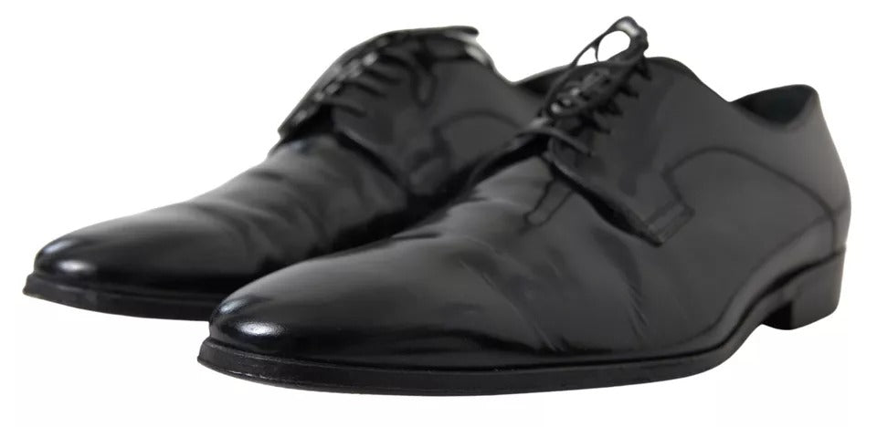 Dolce & Gabbana Formelle Anzugschuhe aus poliertem Leder, schwarz