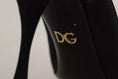 Resmi galeri görüntüleyiciye yükleyin, Dolce & Gabbana Schwarze verschönerte Absätze Slingback Charmeuse Schuhe
