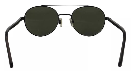 Dolce & Gabbana Mattschwarzer Stahlrahmen mit grünen Gläsern DG2245 Sonnenbrille