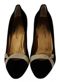 Bild in Galerie-Betrachter laden, Dolce & Gabbana Schwarzer Samt Ayers High Heels Pumps Schuhe
