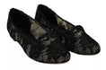 Bild in Galerie-Betrachter laden, Dolce & Gabbana Schwarz Floral Spitze Loafers Flats Schuhe
