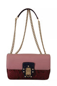 Load image into Gallery viewer, Dolce & Gabbana Rosa Rot Exotische Häute Goldkette Geldbörse LUCIA Ledertasche
