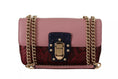 Load image into Gallery viewer, Dolce & Gabbana Rosa Rot Exotische Häute Goldkette Geldbörse LUCIA Ledertasche
