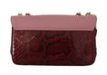 Load image into Gallery viewer, Dolce & Gabbana Rosa Rot Exotische Häute Goldkette Geldbörse LUCIA Ledertasche
