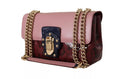 Load image into Gallery viewer, Dolce & Gabbana Rosa Rot Exotische Häute Goldkette Geldbörse LUCIA Ledertasche
