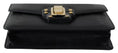 Load image into Gallery viewer, Dolce & Gabbana Schwarzes Leder Gold Metall Mini Frauen Geldbeutel Tasche Lucia Brieftasche
