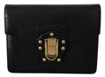 Load image into Gallery viewer, Dolce & Gabbana Schwarzes Leder Gold Metall Mini Frauen Geldbeutel Tasche Lucia Brieftasche
