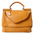 Load image into Gallery viewer, Dolce & Gabbana Gelb Leder Hand Umhängetasche Satchel SICILY Tasche
