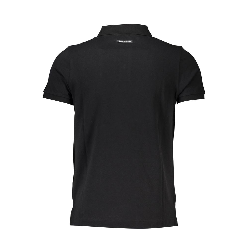 Cavalli Class Schwarzes Herren-Poloshirt aus Baumwolle